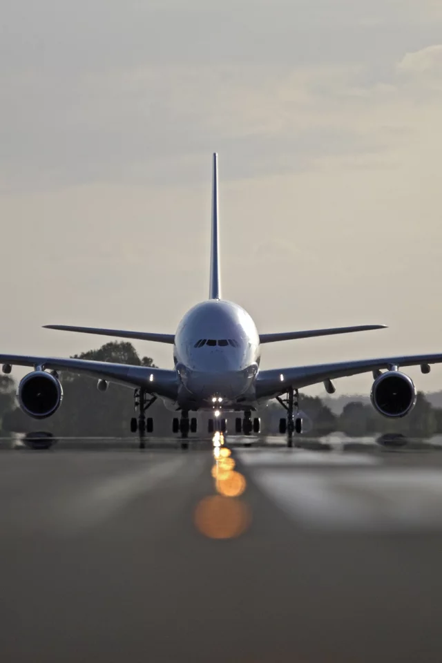 облака, Airbus, Air France, ангар, A-380