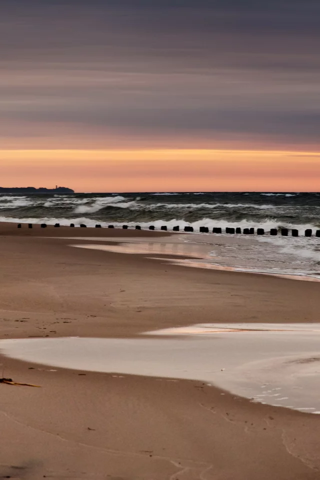 закат, море, песок