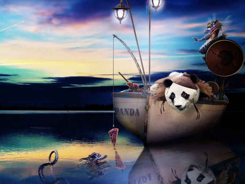 Panda, на драконов, на охоте