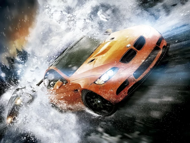 скорость, bmw, need for speed, дорога, run, снег
