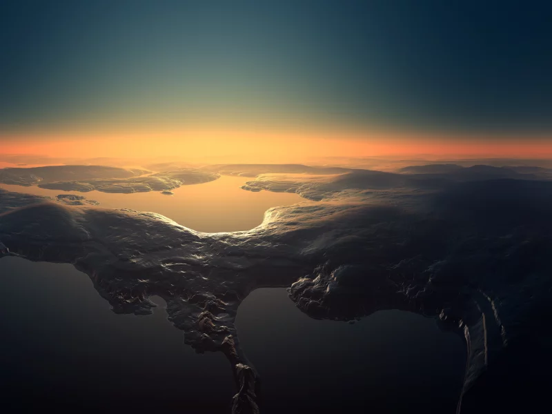камни, закат, вода, небо
