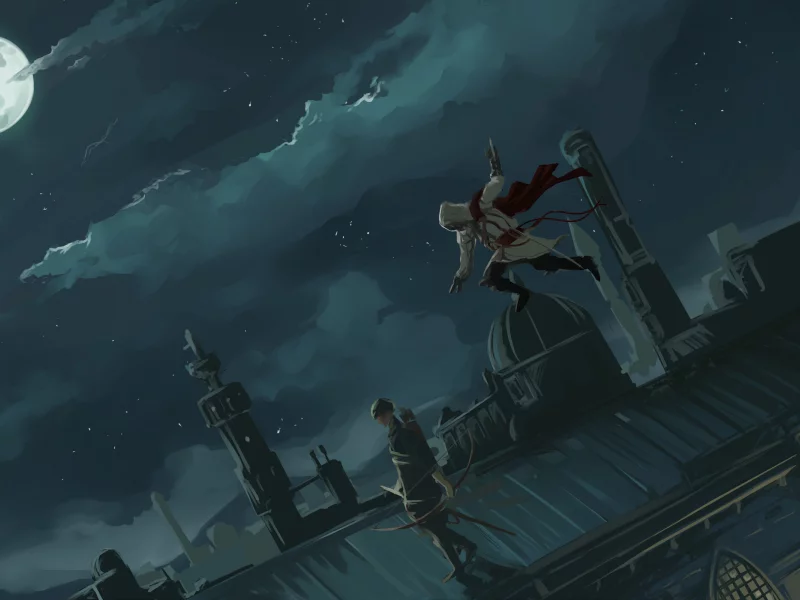 assassin creed, аниме, ночи