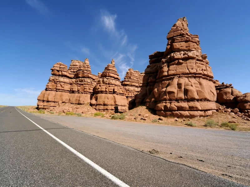дорога, скалы, небо