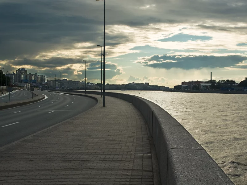 парапет, река, набережная