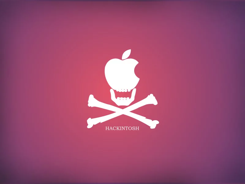 Хакинтош, красный, кости, пират, Hackintosh, минимализм, мини, яблоко, фиолетовый, череп, apple