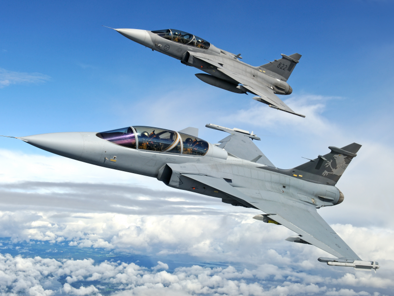 ETPS, Gripen, полёт, облака