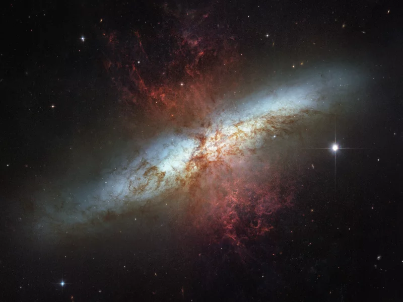 суперветер, M82, космос, галактика