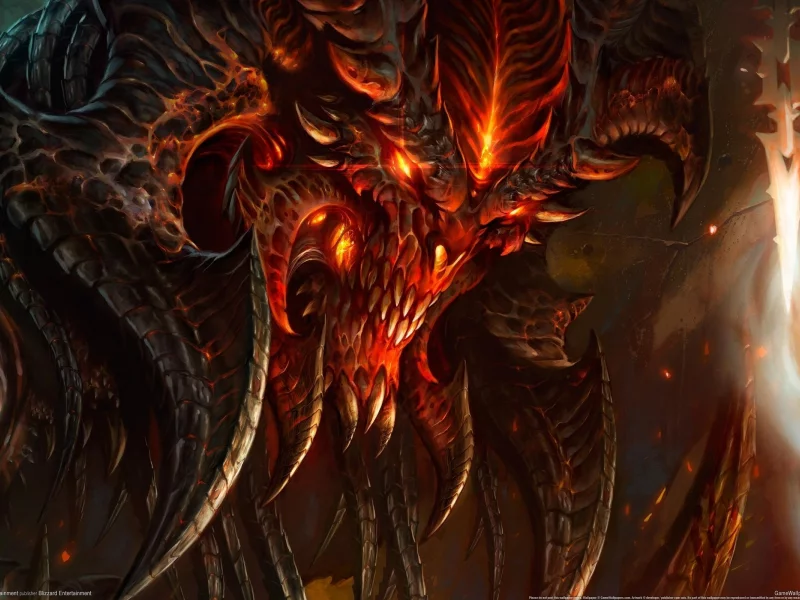 пламя, демон, diablo, зубы