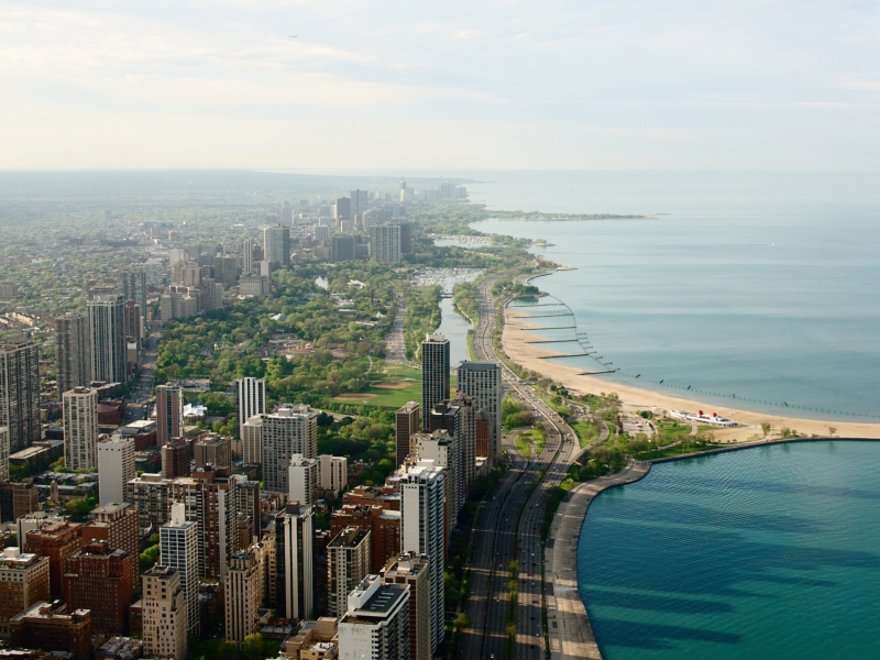 chicago, city, sea