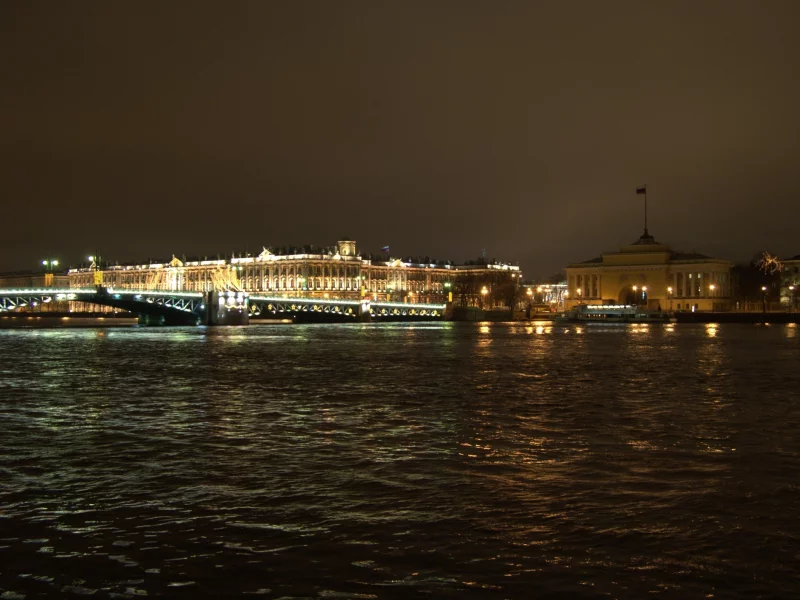 ночь, мост, питер, санкт-петербург