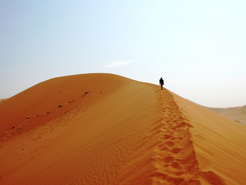 пустыня, природа, песок, следы