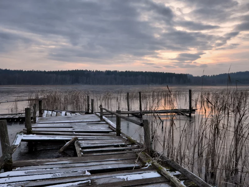 пейзаж, озеро, природа, небо