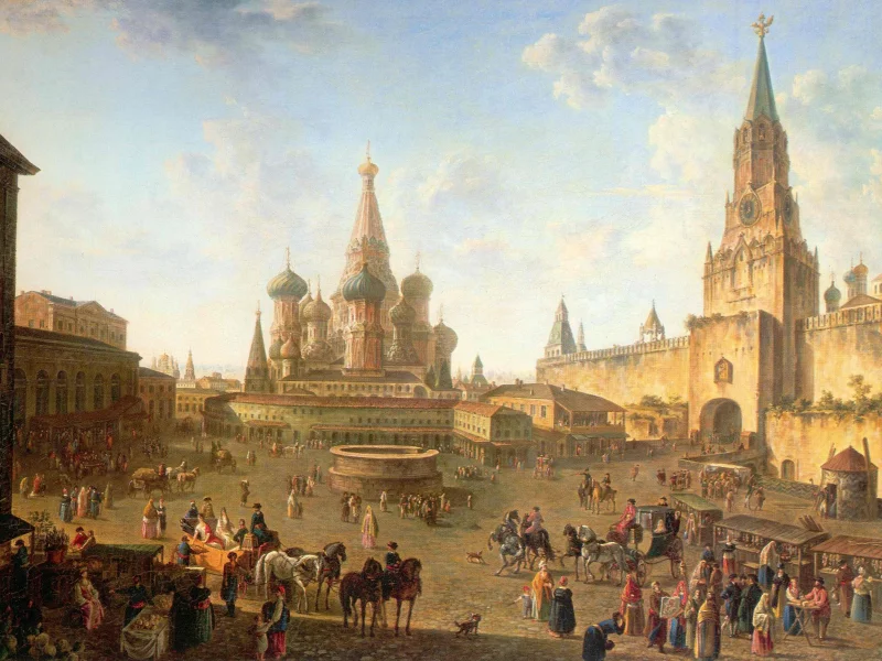 красна площадь, москва, картина