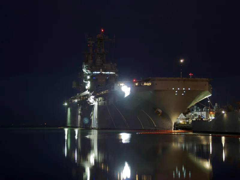 военные, ночь, Корабли, море