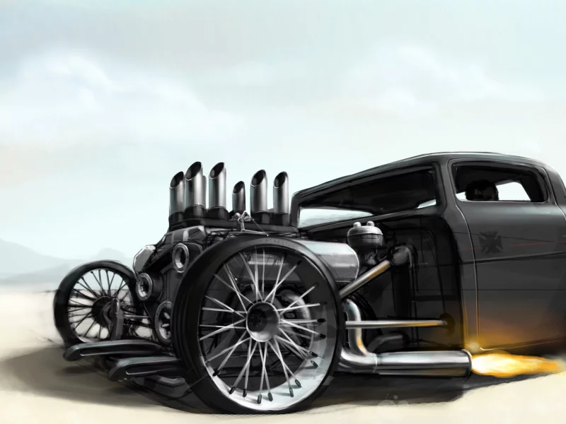 ford, hotrod, рисунок