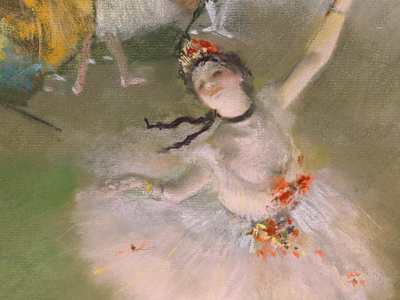 Сера, танец, сцена, картина, девушка, балерина, балет, танцовщица, пачка