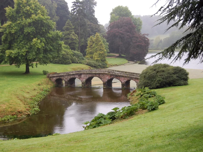 англия, stourhead, лето, мост