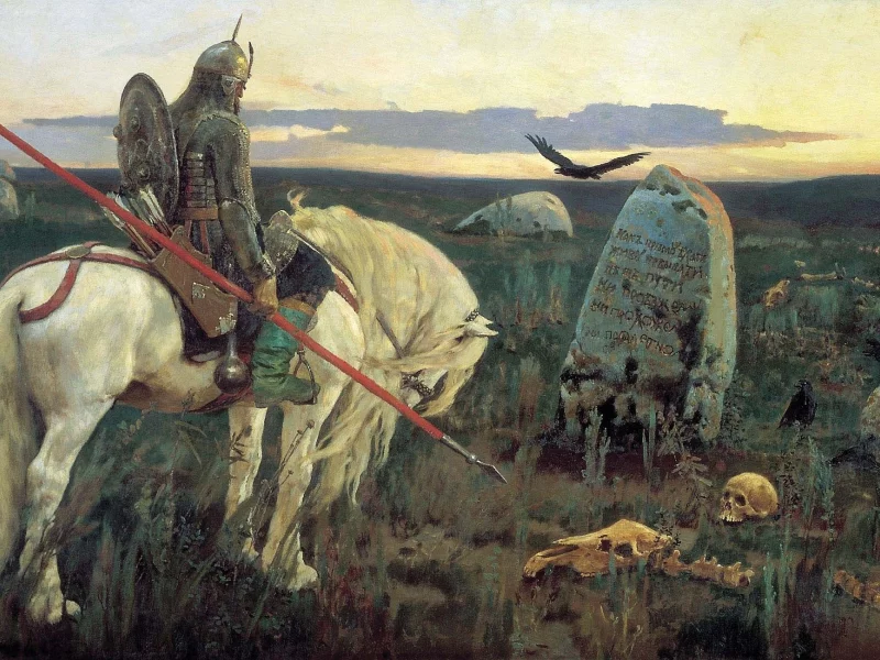 классика, витязь на распутье, камень, васнецов виктор михайлович, конь