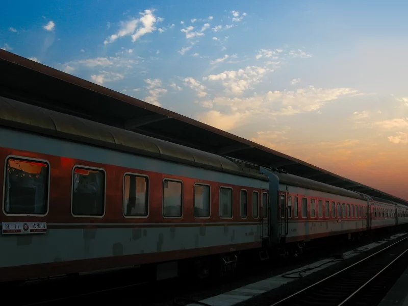 вагоны, дорога, железная, небо