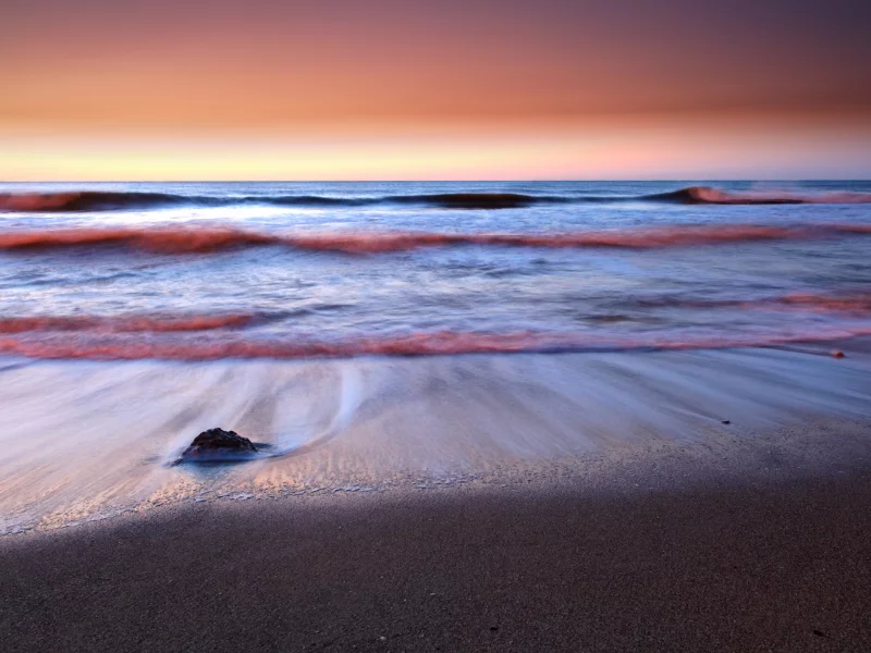 волны, море, рассвет