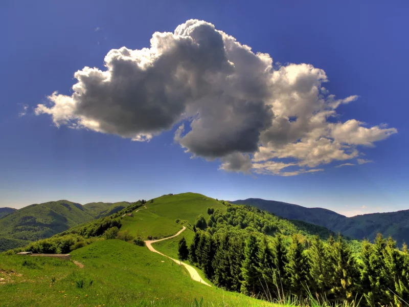 природа, гора, облако