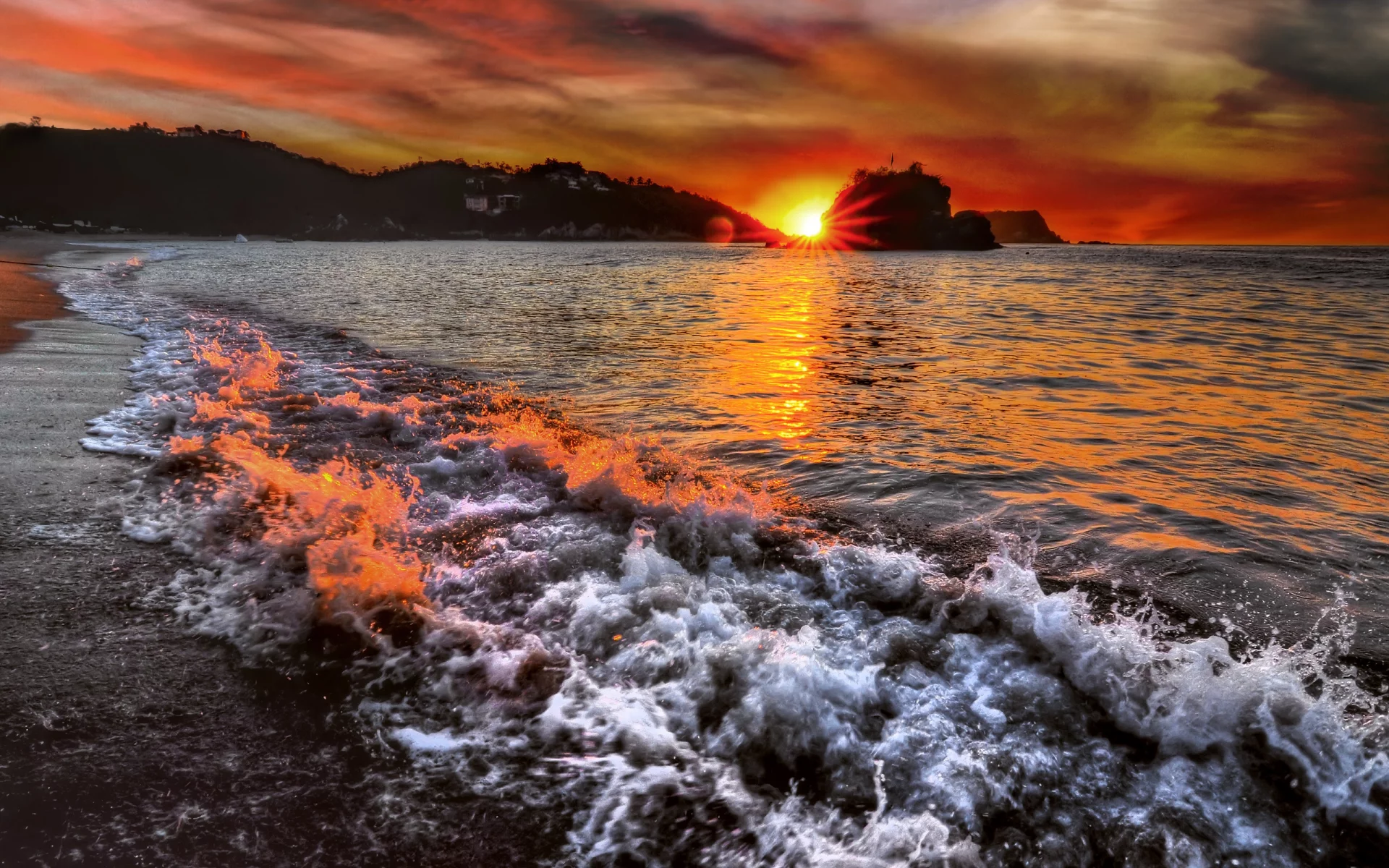закат, красивий, море