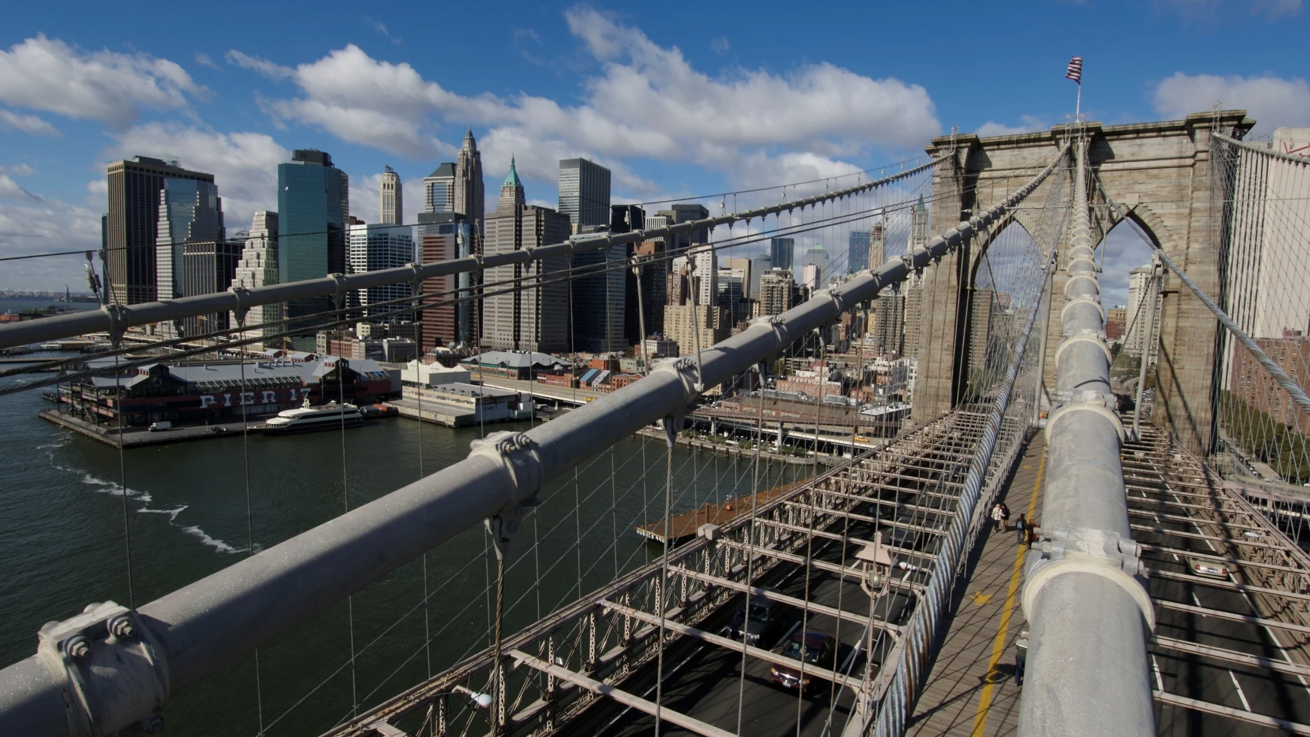 city, action, brooklyn bridge, new york