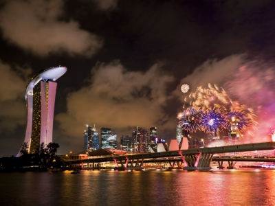 фейерверк, праздник, сингапур