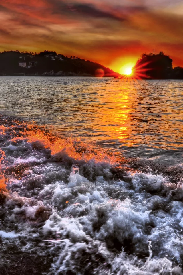 закат, красивий, море