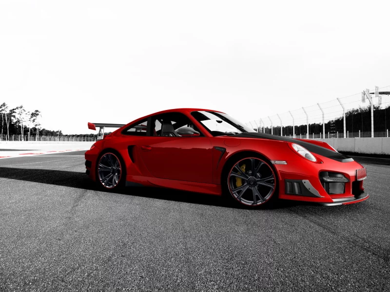 techart, автомобили, трек, красный, porsche, тюнинг, gt2 rs, порш, порше, 911, авто, машины