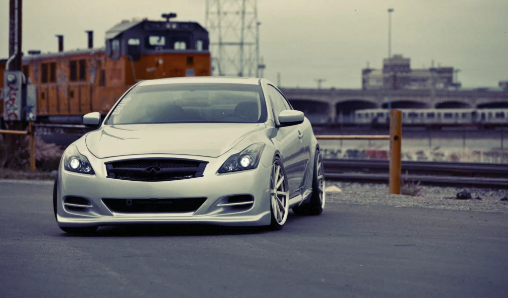 Инфинити, автомобили, Vossen wheels, поезд, дорога, жд, авто, машины