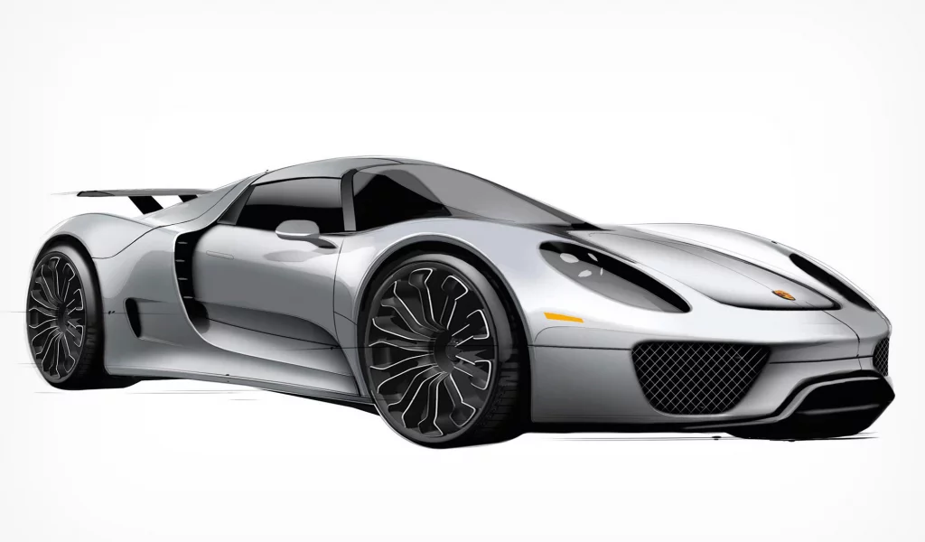 рисунок, porsche, 918, spyder