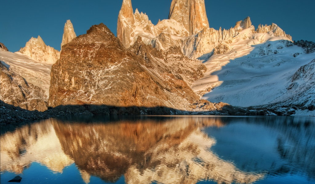 горы, отражение, озеро