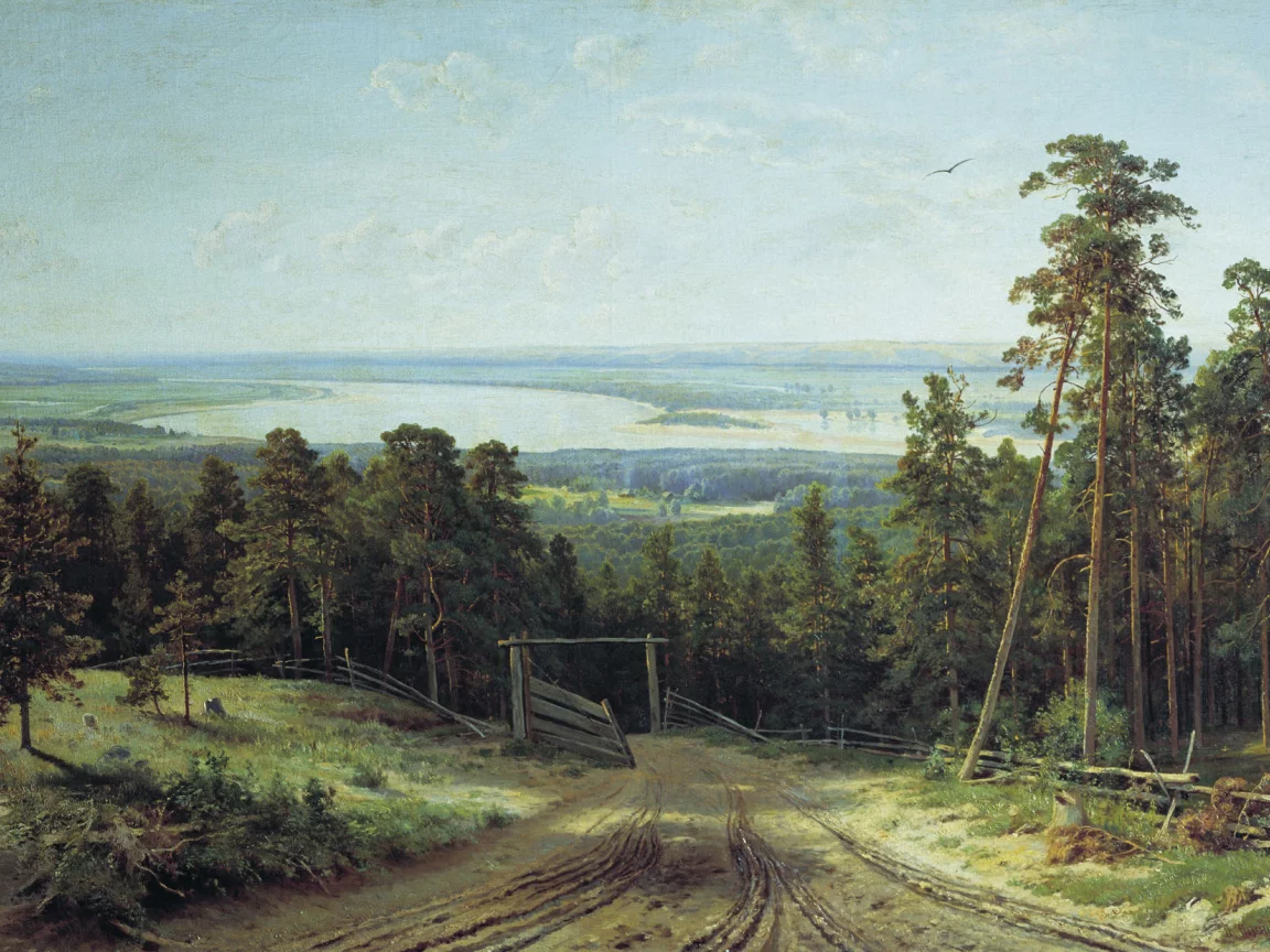 кама близ елабуги, шишкин, картина