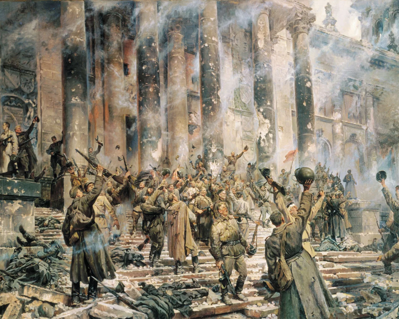 солдаты, ликование, день победы