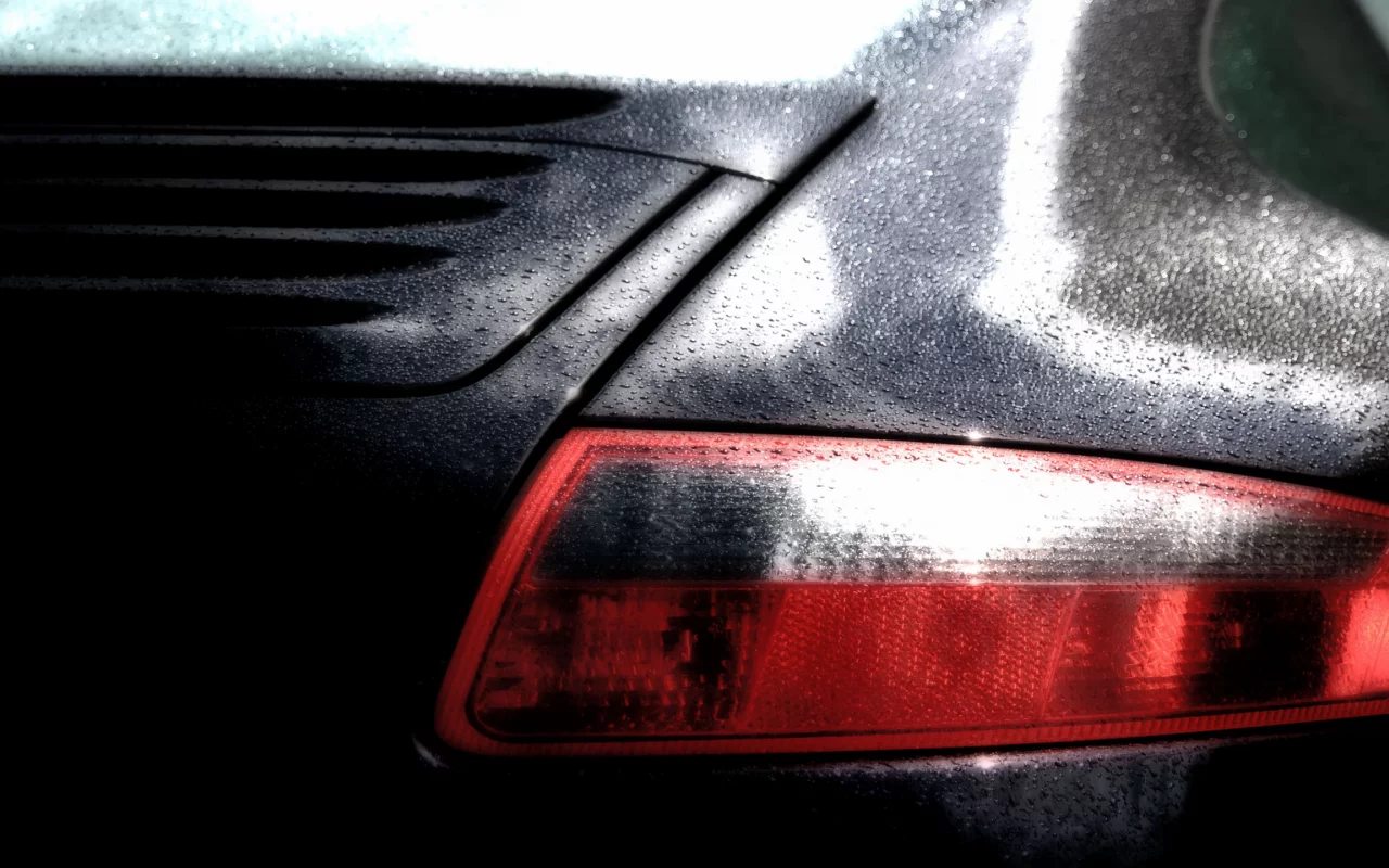 авто, porsche, чёрный, машина, автомобили, автомобиль, машины, капли, фара, вода