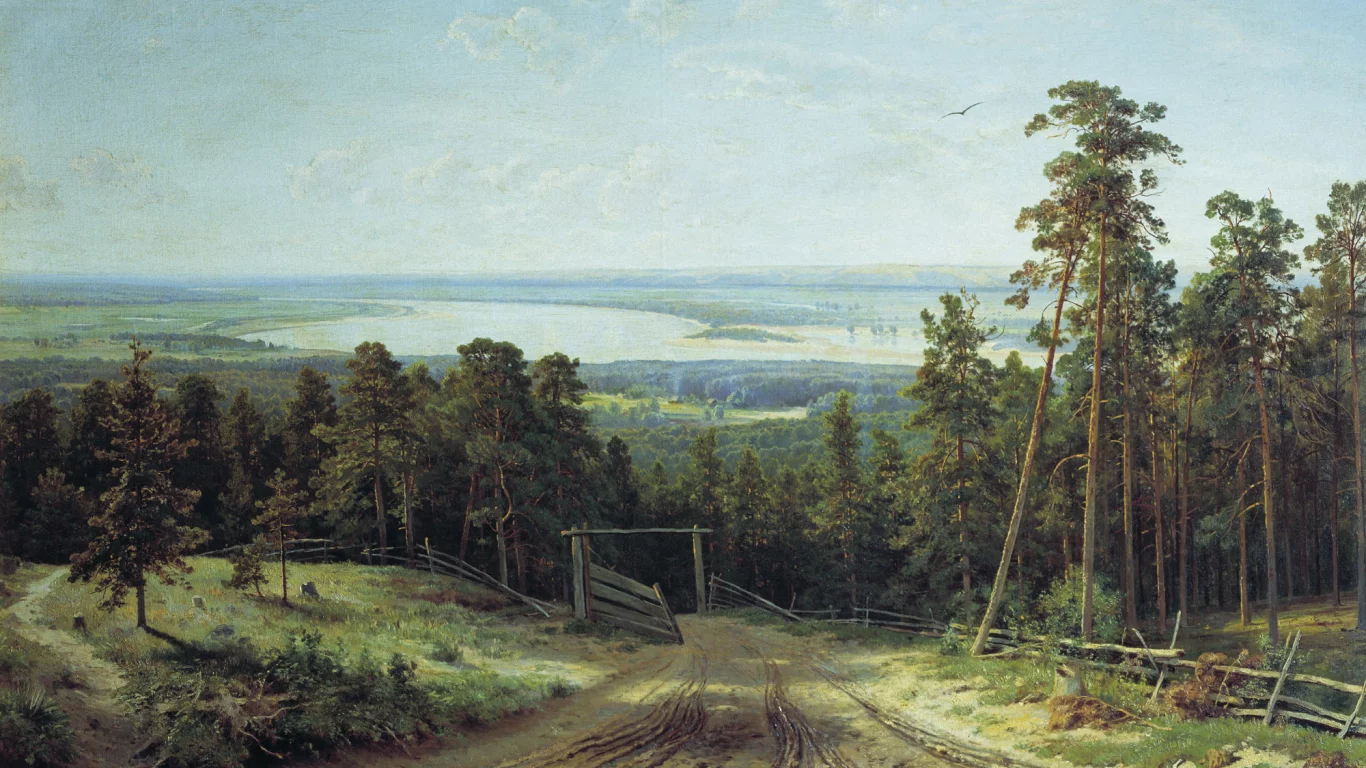 кама близ елабуги, шишкин, картина