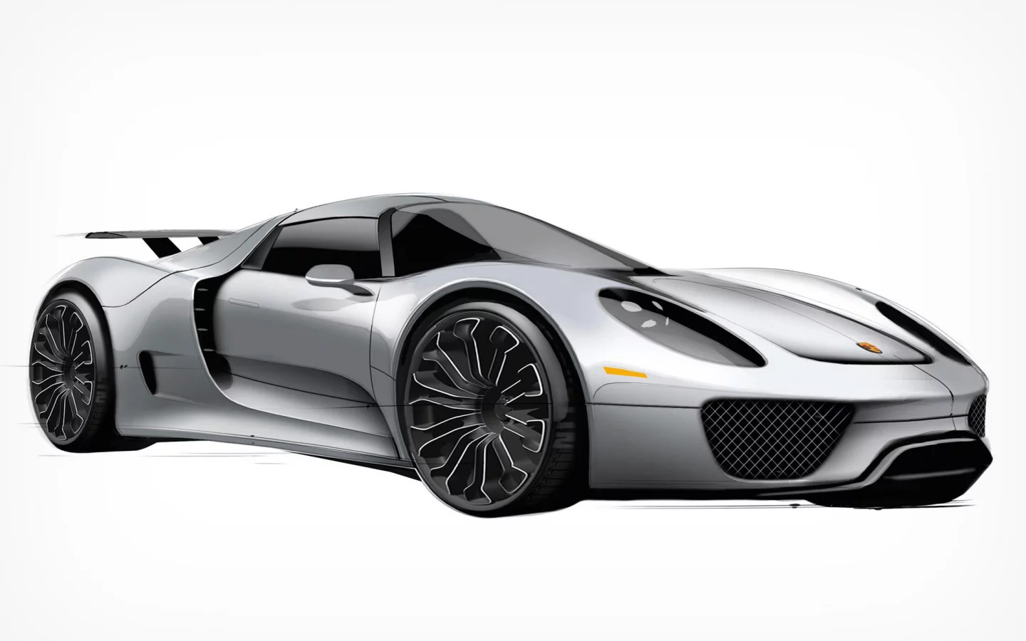 рисунок, porsche, 918, spyder