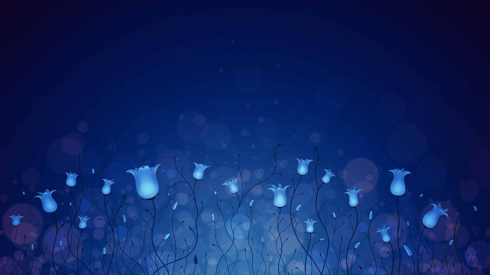 синий, цветы, колокольчики