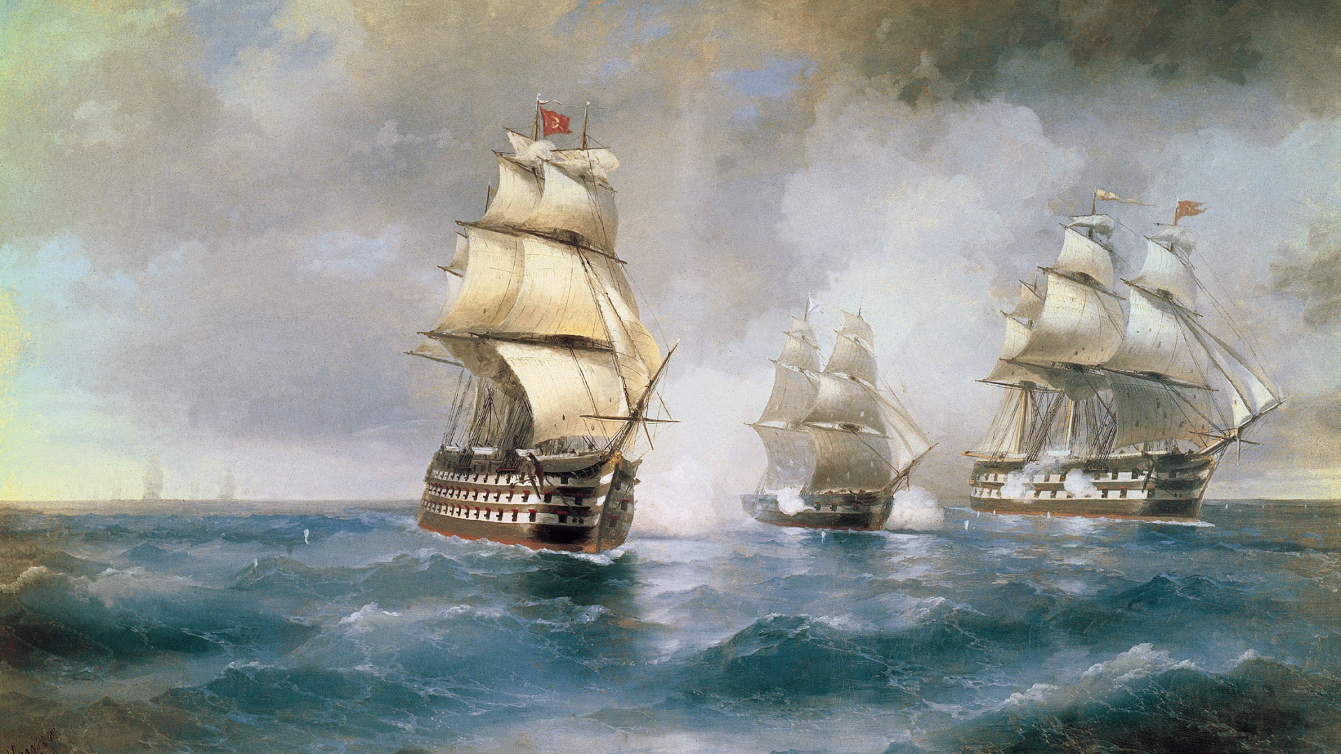 айвазовский, картина, корабли, море, живопись