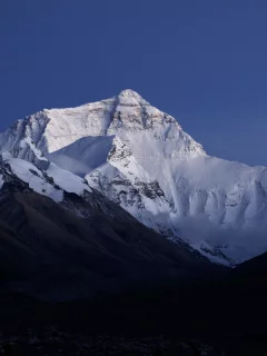 небо, луна, сумерки, горы, вечер