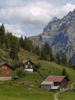 горы, швейцария, деревня