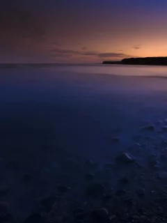 вода, камни, море, берег, вечер, закат