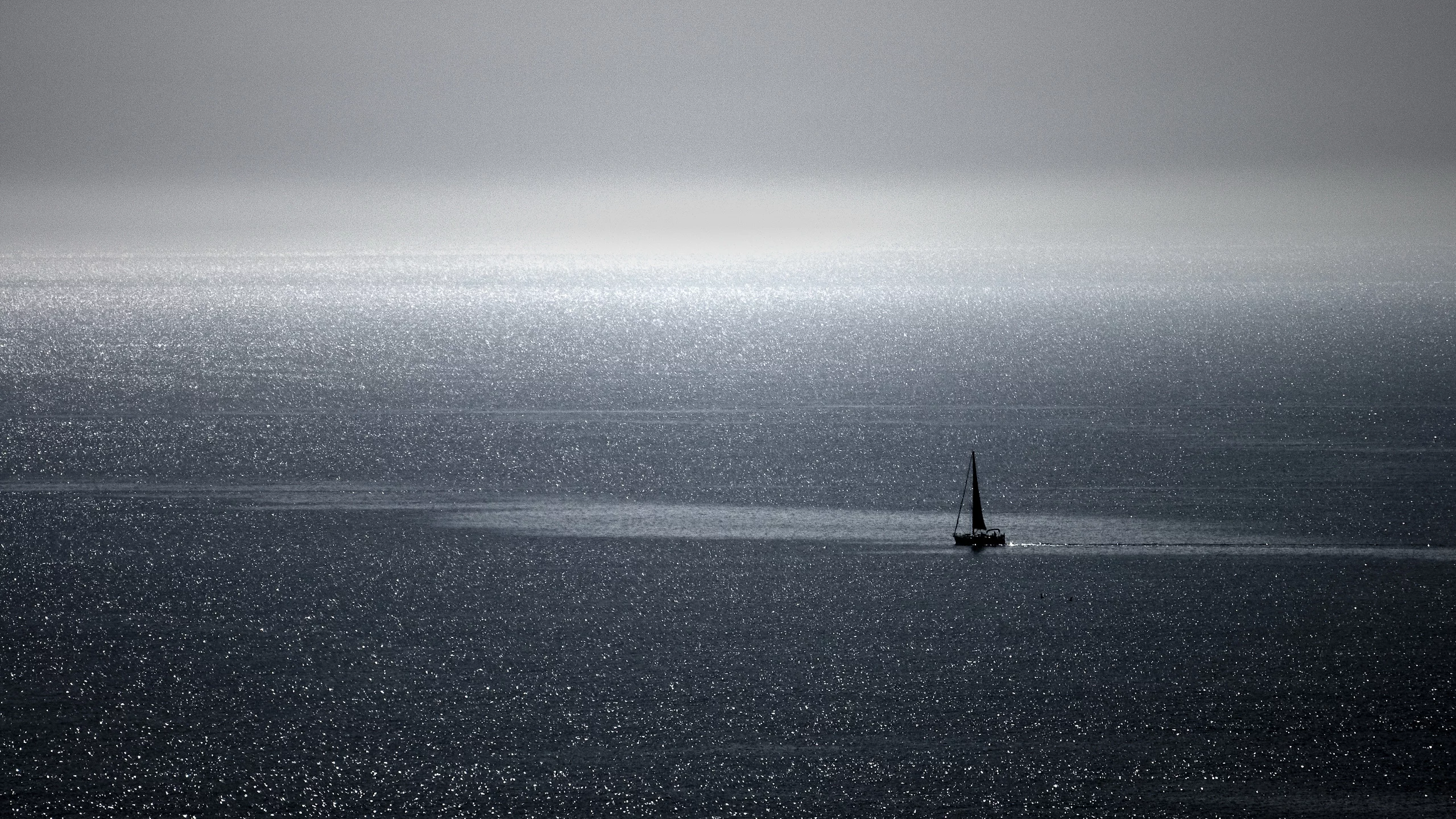 море, парусник, небо, кораблик