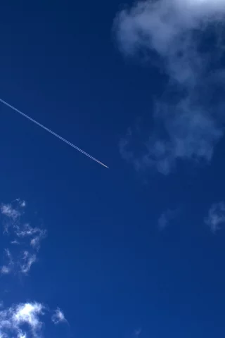 след, облака, самолет, небо