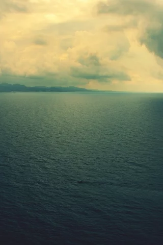 вода, горы, облака, море