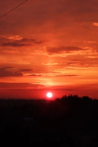 оранжевое, солнце, закат