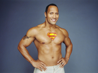 мужчина, Dwayne Johnson, эмблема super-man-a, спортсмен