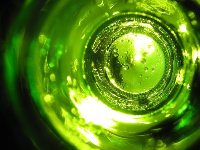 стекло, зеленый, бутылка