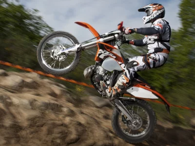 мотоцикл, ktm, скорость, машины, прыжок, авто, KTM EXC 200 2012, автомобили, колесо